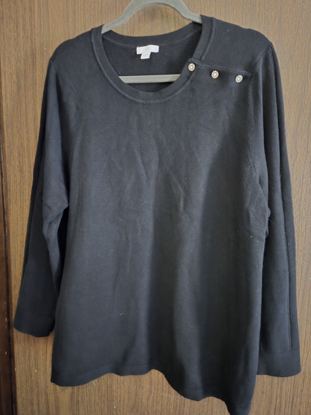 J. Jill Black Knit Top with Branded Neck Tag
